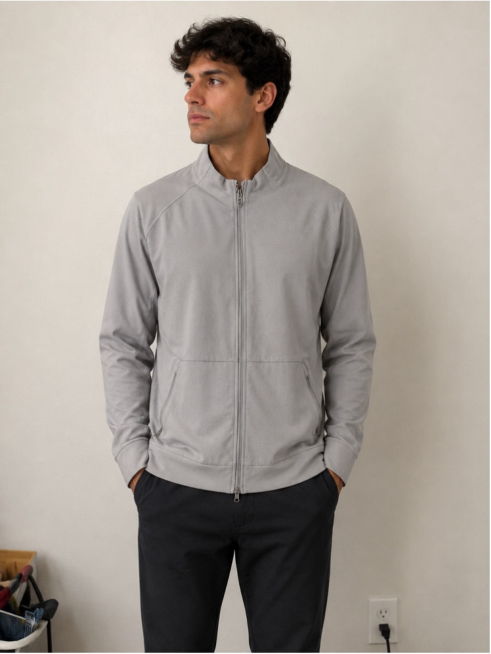 Lululemon Men’s Full Zip Jacket Gray Athletic Training Track Jacket Size XL